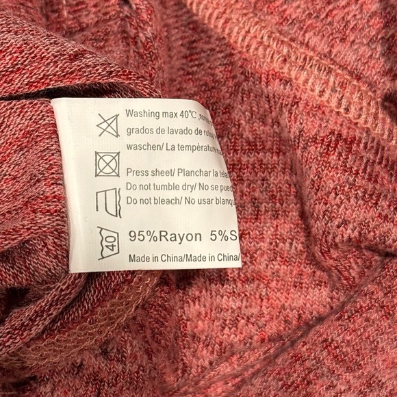 Ekouaer Womens Large Red Heathered Long Sleeve Super Soft Top Loungewear NWT - Picture 5 of 5